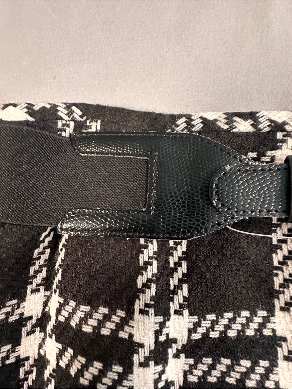 Black and White Plaid Pencil Skirt houndstooth business preppy tailored Y2K - Picture 3 of 13